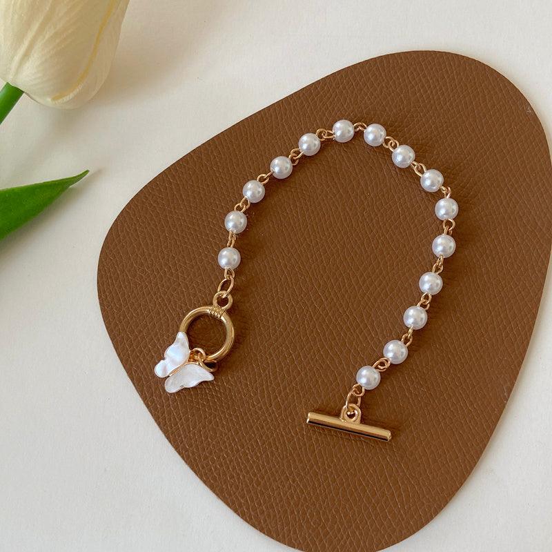 Bohemian Pearl Butterfly Bracelet | Daily Wear