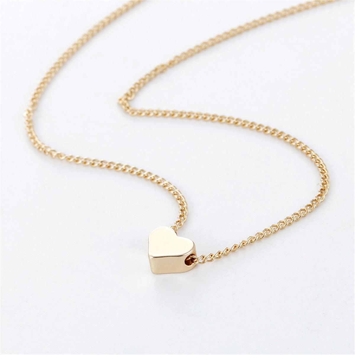 Double-sided Love Pendant Necklace - Daily Wear Gold