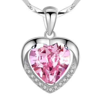 925 Heart-Shaped Rhinestone Luxury Personalized Necklace