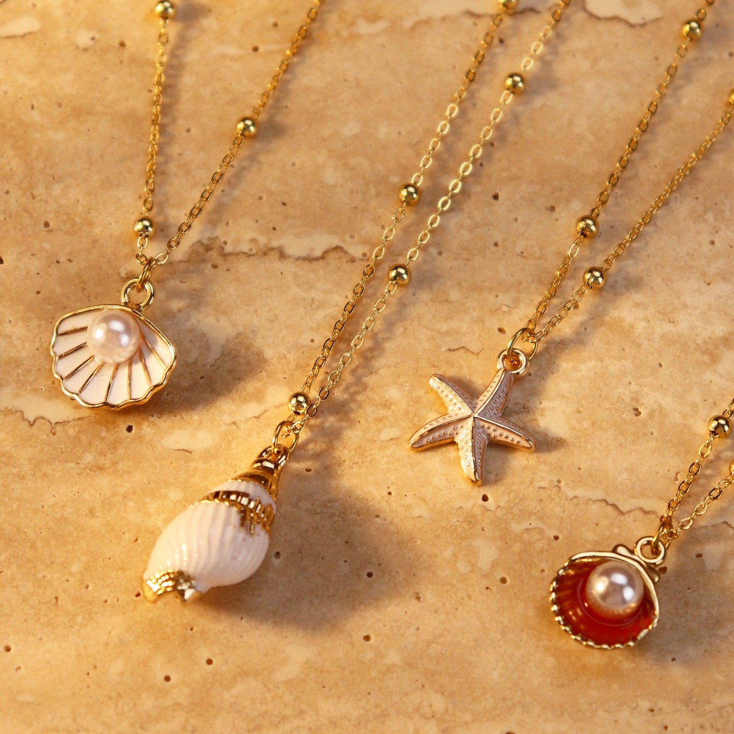 Titanium Steel Pearl Shell Conch Necklace | Beach Wear