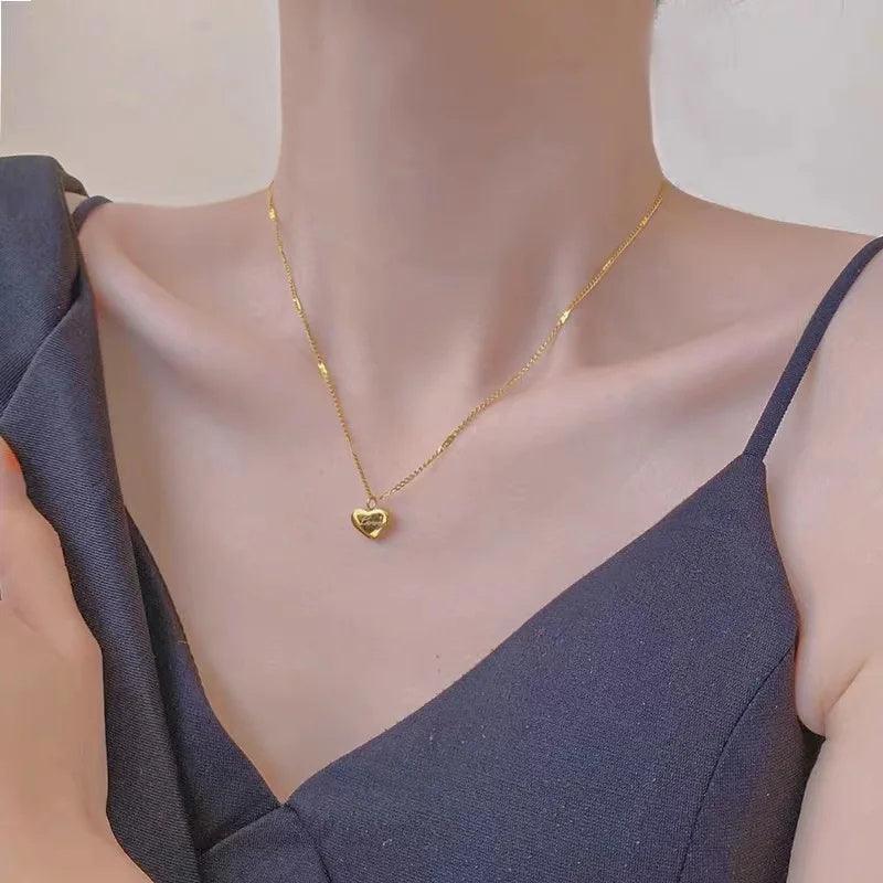 Vintage Simple Love Heart Pendant Necklace | Fashion Jewelry