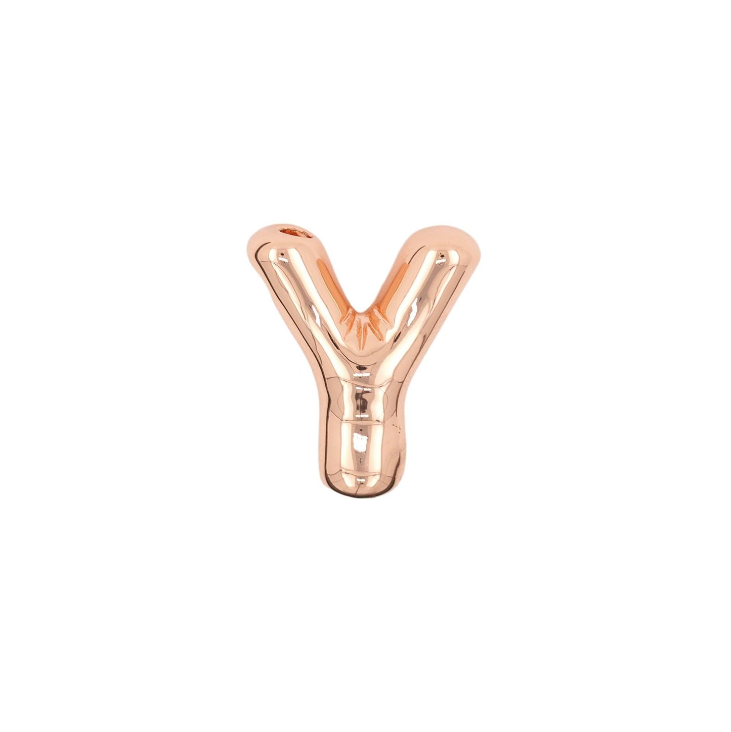 Glossy Letters Pendant Necklace | Fashion Wear Y Rose Gold