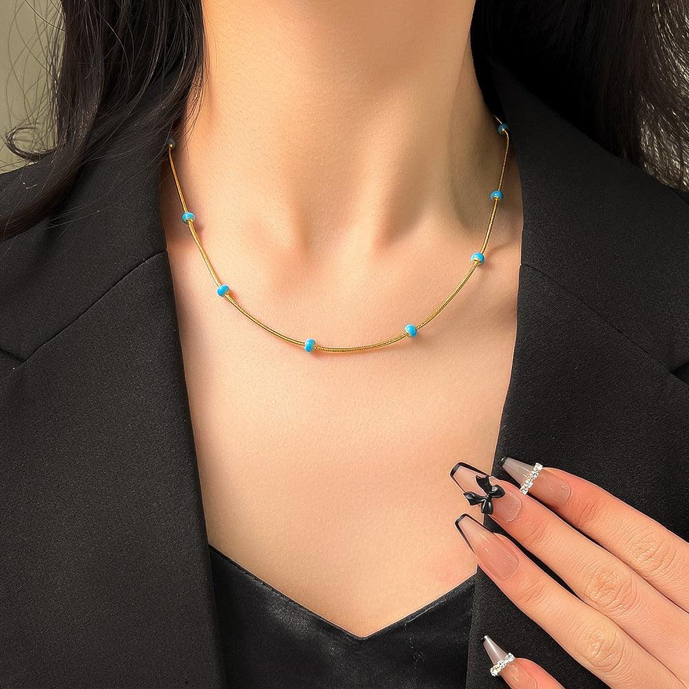 Necklace For Women With Green Pearl Gold | Daily Wear