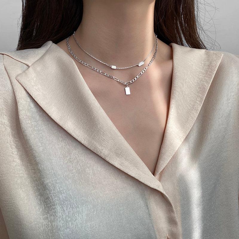 Double Layer Stacked Necklace | Fashion Jewelry
