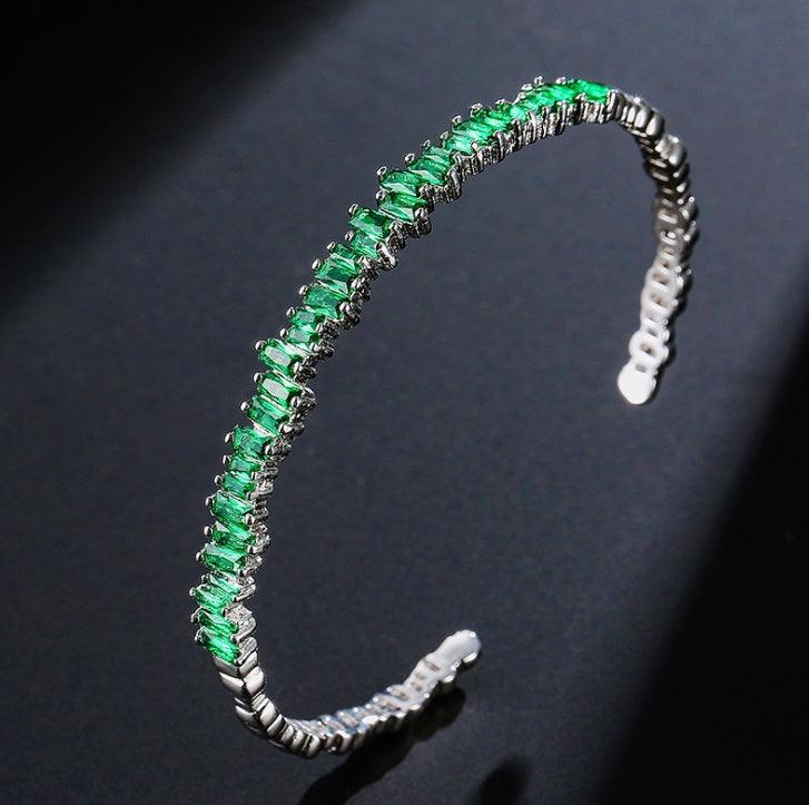 Light Luxury Micro-inlaid Zircon Bracelet | Fashion Jewelry Green