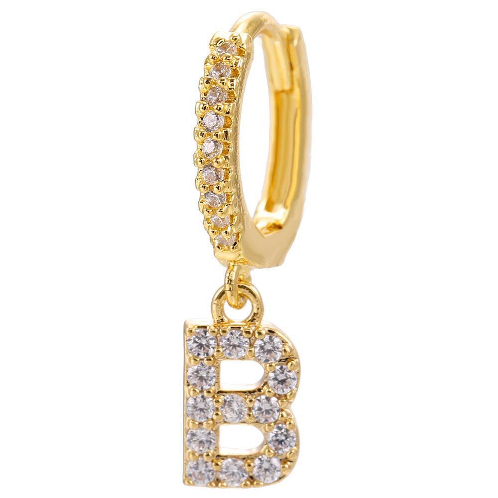 26 Letter Earrings | Daily Wear Golden B