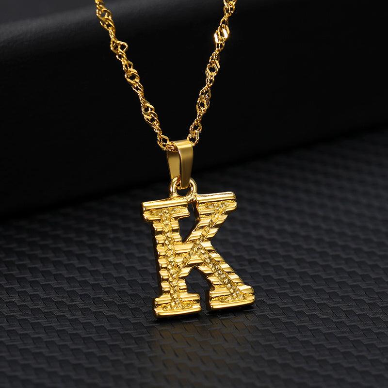 26 Letters Gold-Plated Pendant Necklace | Casual Collection K