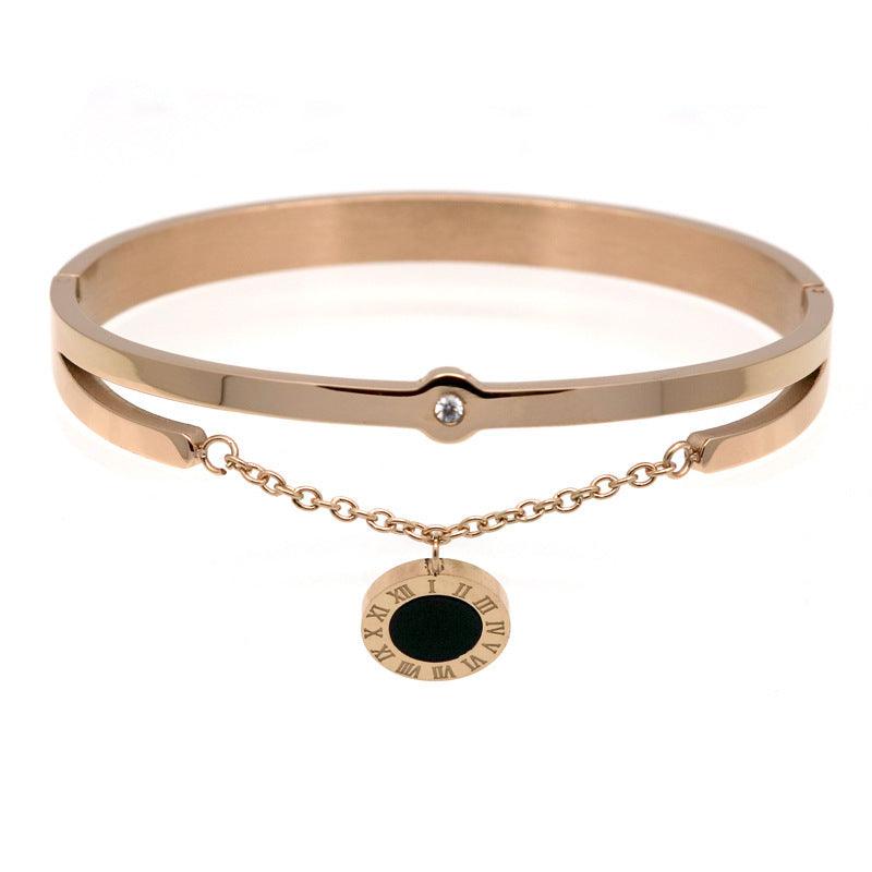 Elegant Rome Fringed Bracelets | Daily Wear Rose gold Black