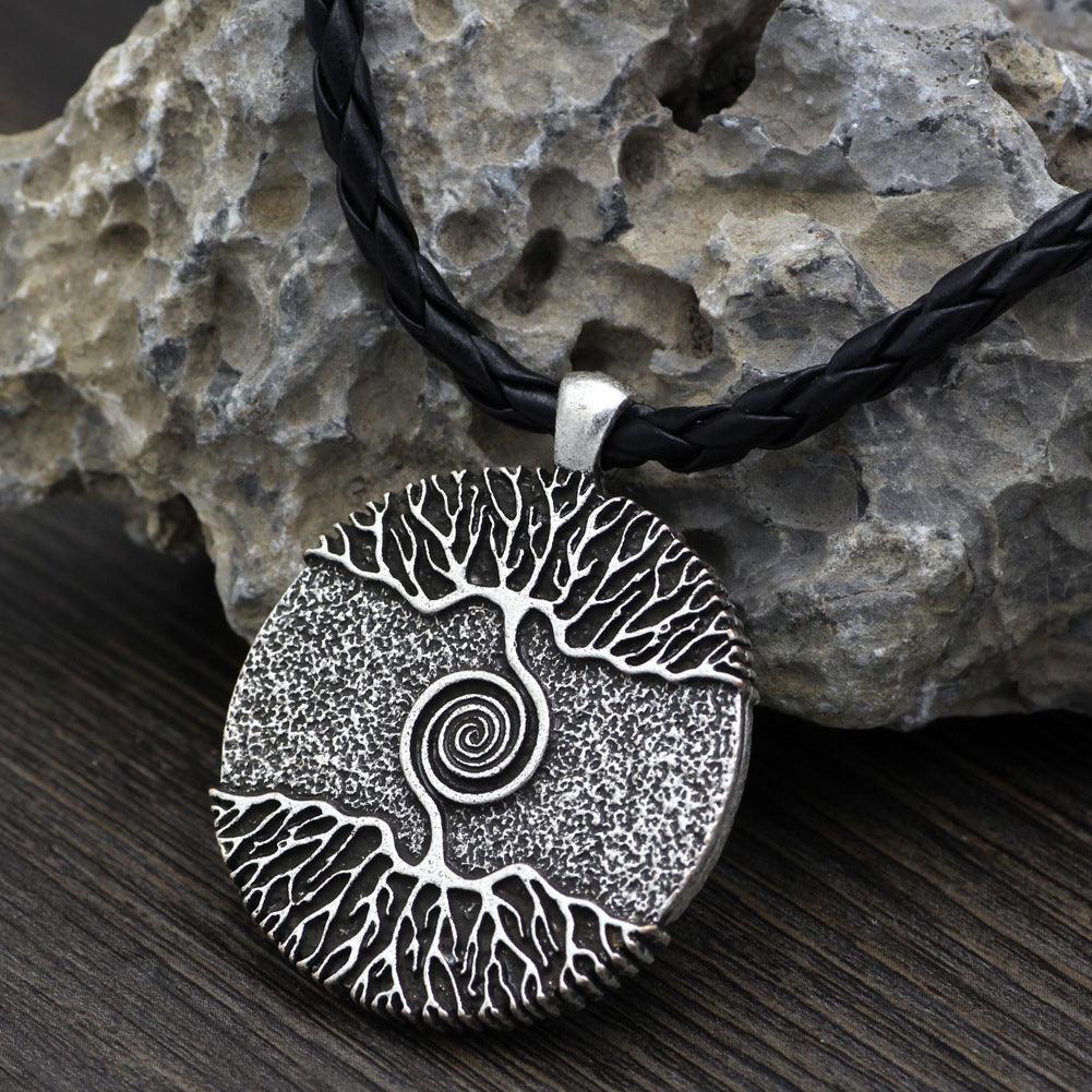 Double-Sided World Tree Pendant Necklace | Fashion Wear Skin Siver