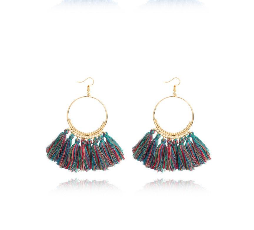 Big Round Drop Dangle Earrings | Beach Wear Multicolor