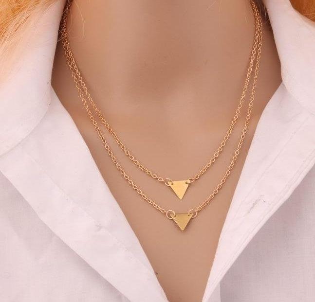 Double-layer Triangle Multi-layer Necklace | Daily Wear Triangle Necklace