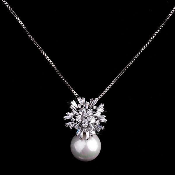Pearl Zircon Necklace | Daily Wear Silver