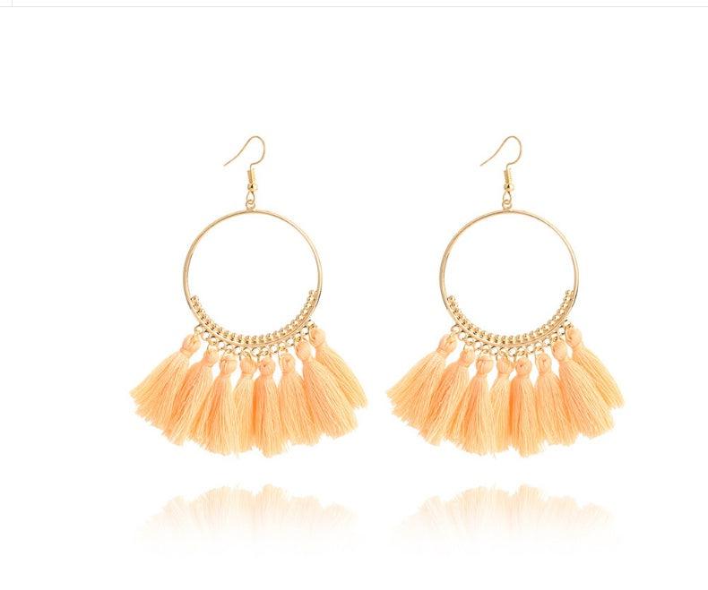 Big Round Drop Dangle Earrings | Beach Wear Powder