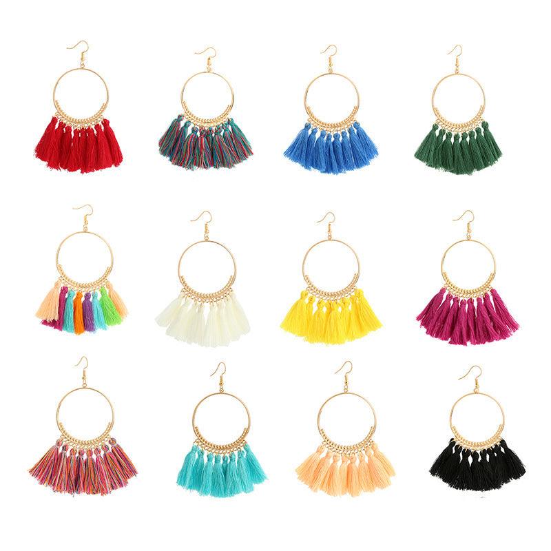 Big Round Drop Dangle Earrings | Beach Wear
