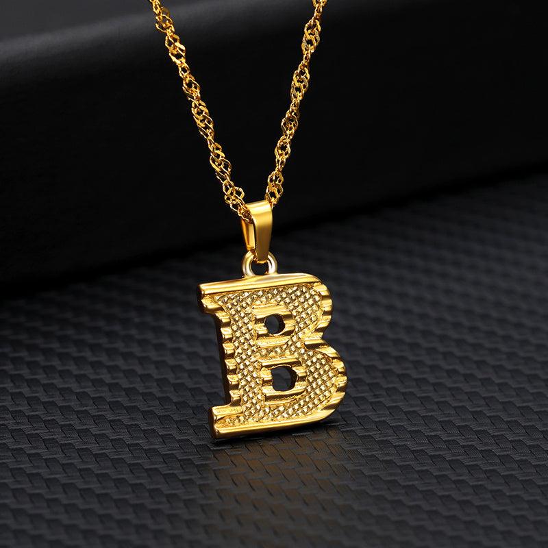26 Letters Gold-Plated Pendant Necklace | Casual Collection B