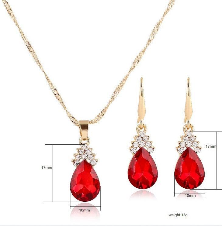 Diamond Crystal Necklace Earrings Set | Daily Wear