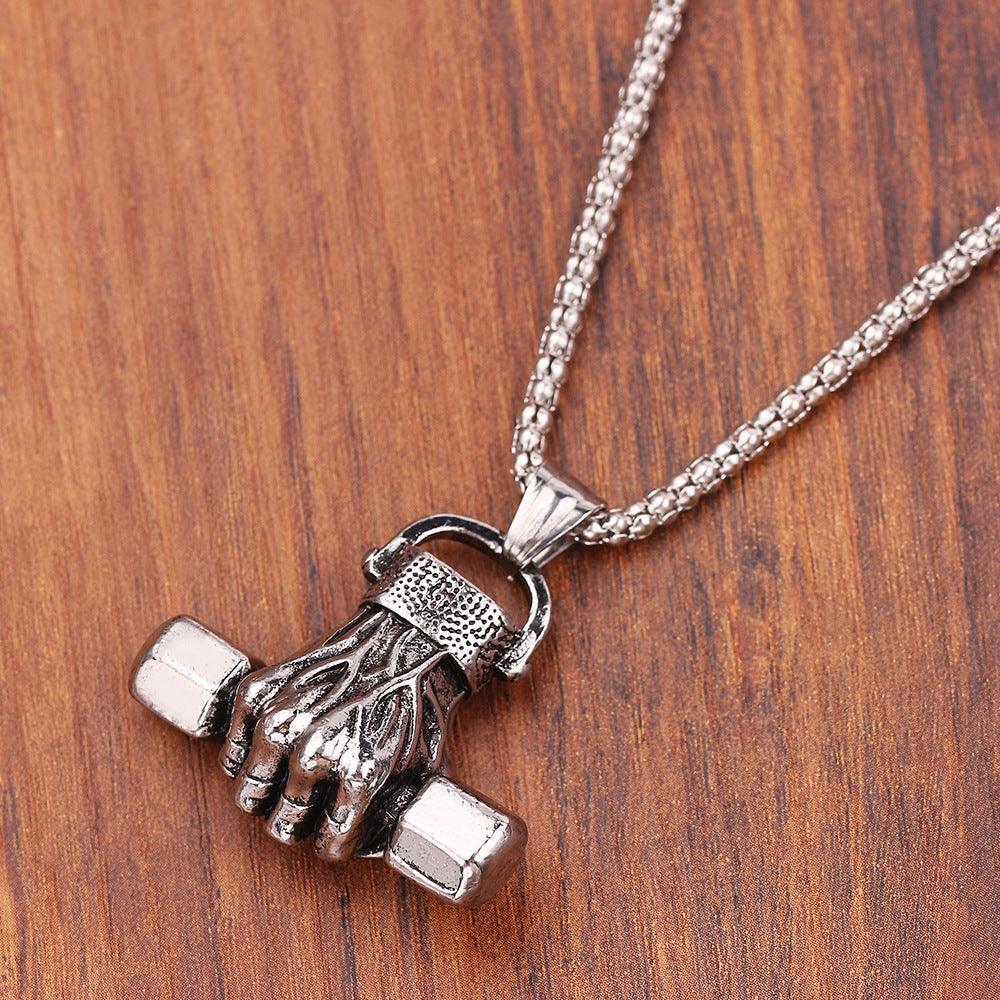 Gym Dumbbell Necklace | Fitness Jewelry