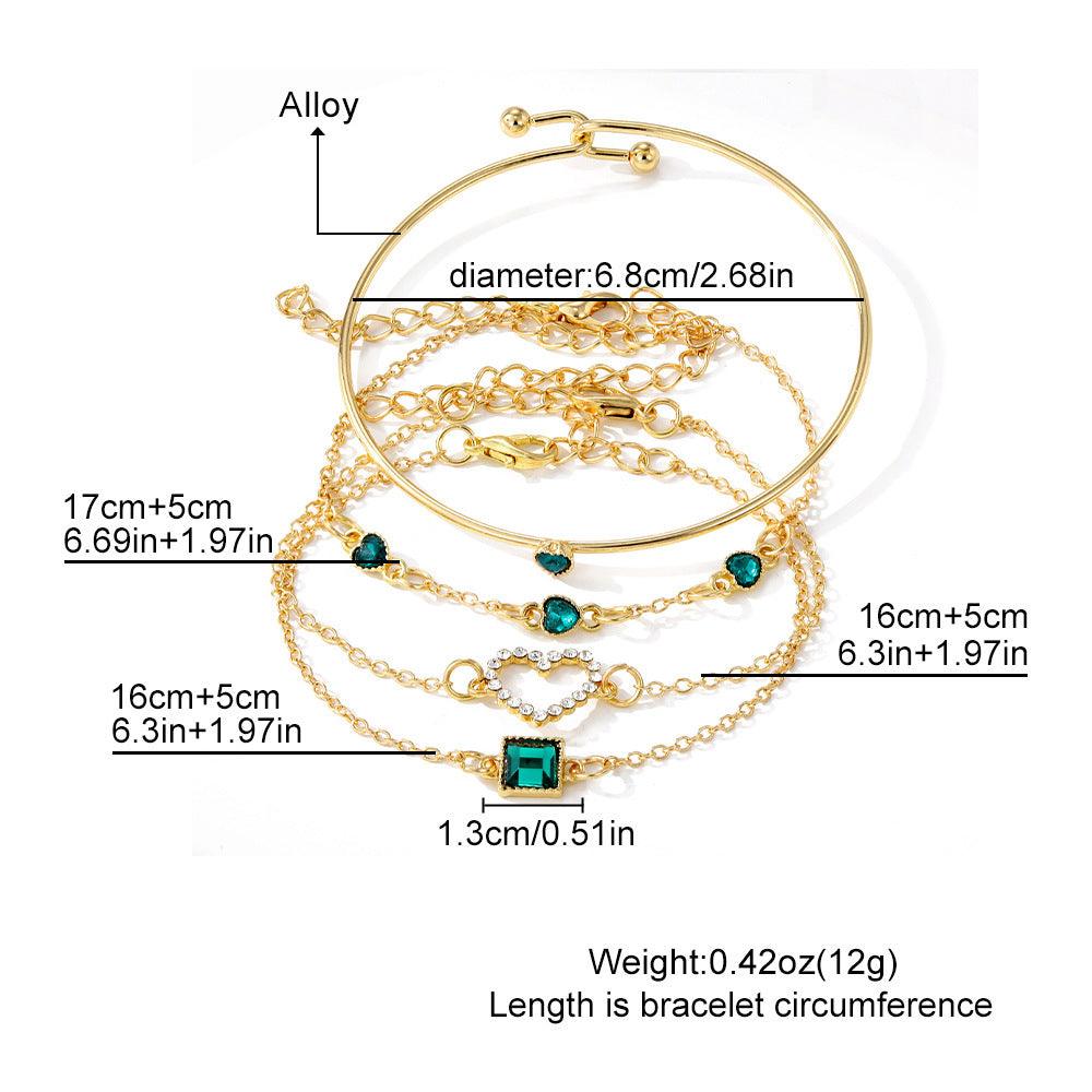Vintage Inlaid Lvzuan Square Bracelet | Fashion Wear