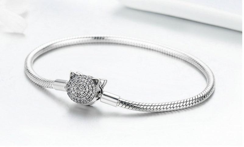 S925 Sterling Silver Cute Cat Bracelet | Daily Wear
