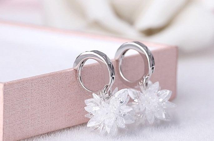 New Fashion Pure Beauty Ice 925 Silver Earrings Hypoallergenic