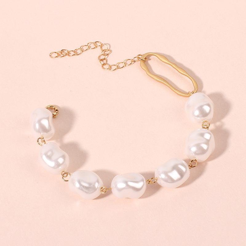 Elegant Baroque Irregular Pearl Bracelet | Daily Wear Golden