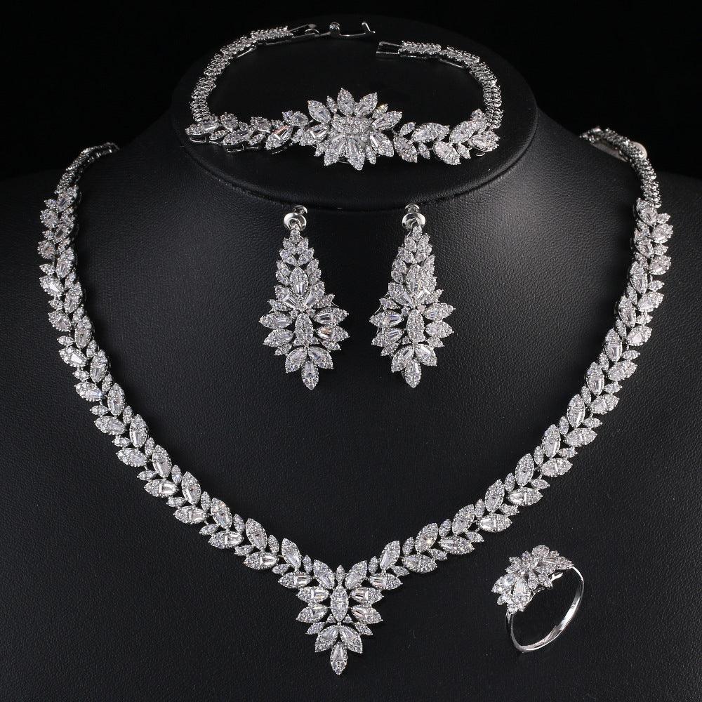 Zircon Bridal Tassel Jewelry Set | Party Wear