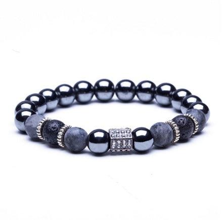 Natural Stone Micro Crown Copper Bracelet P