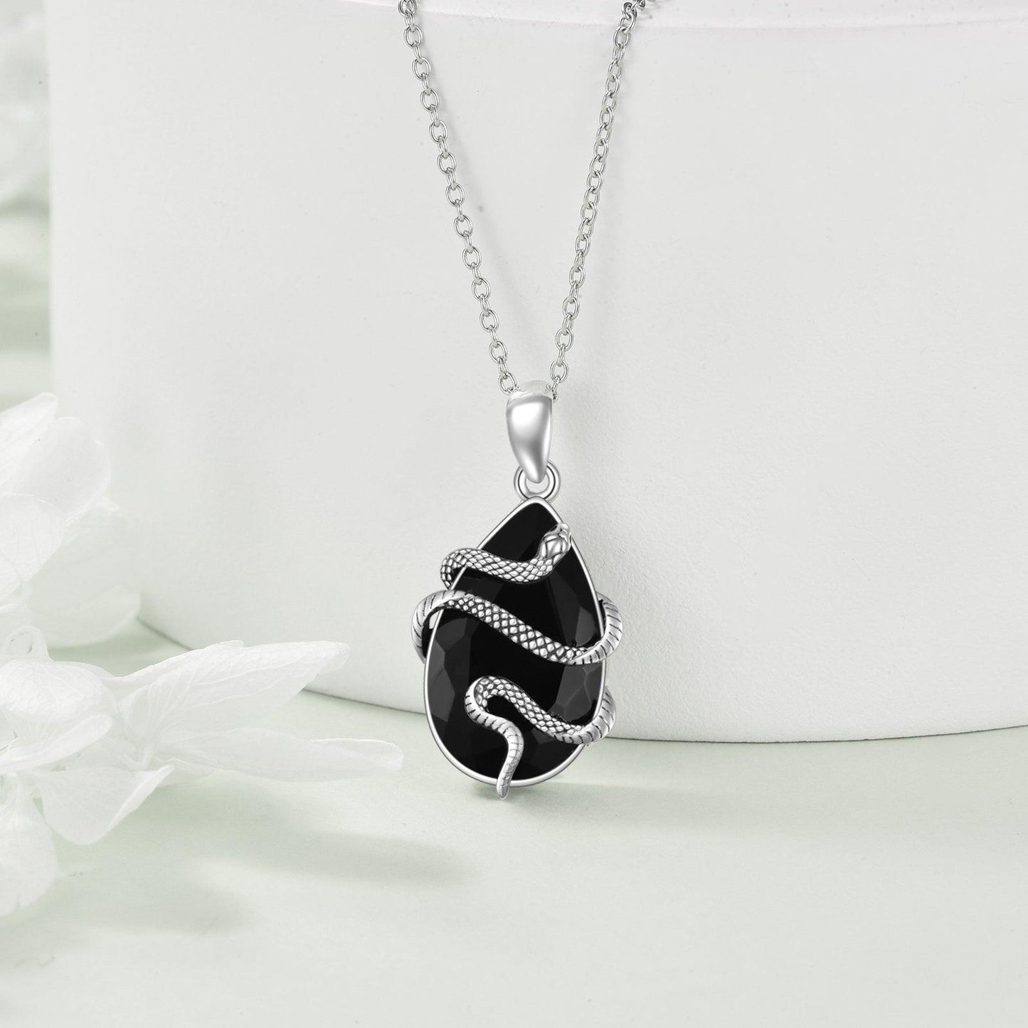 Sterling Silver Black Obsidian Tourmaline Necklace | Fashion Wear