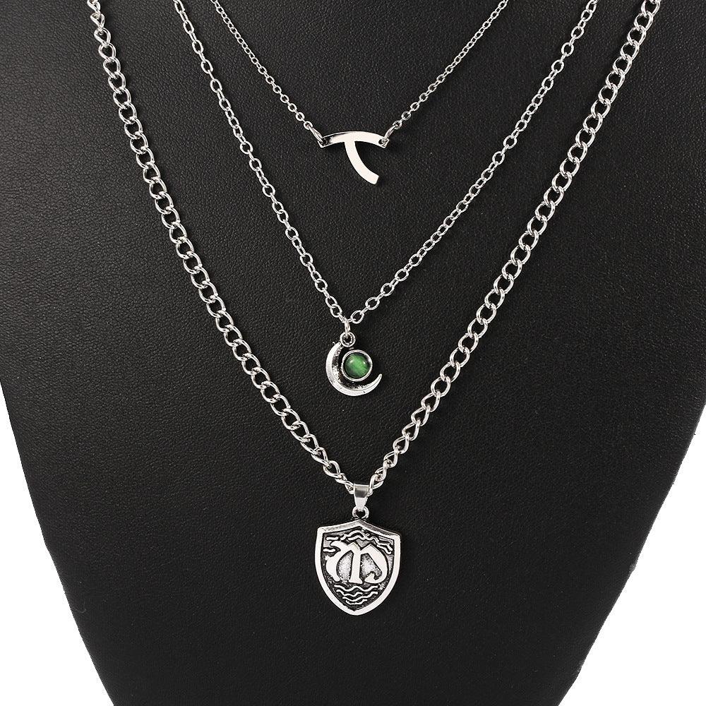 Multilayer Water Wave Short Necklace | Fashion Jewelry Silver