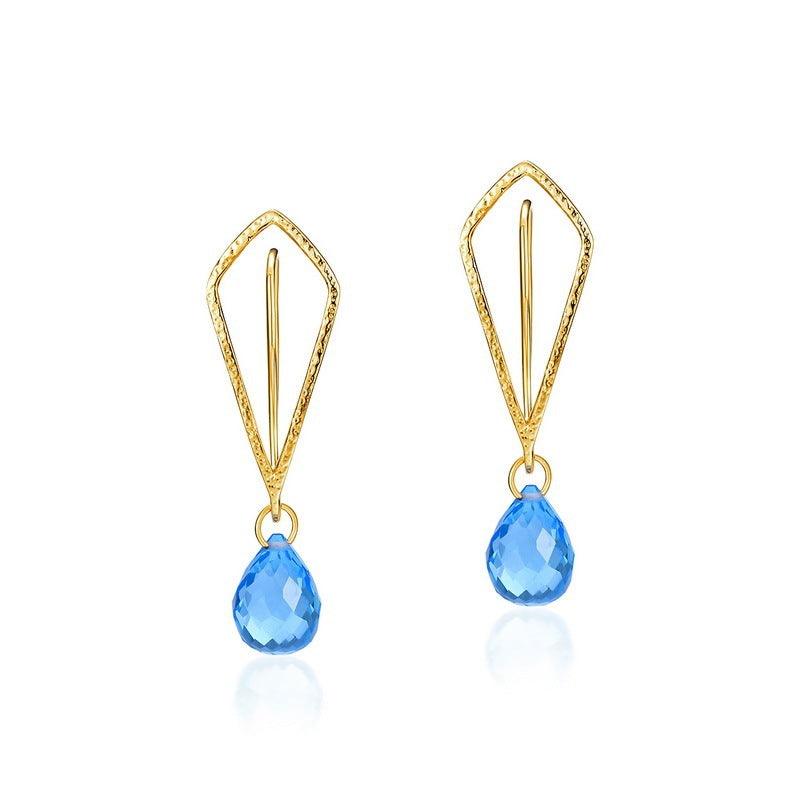 Elegant Crystal Earrings | Daily Wear Golden