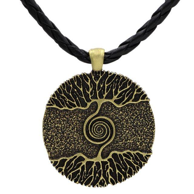 Double-Sided World Tree Pendant Necklace | Fashion Wear Skin Gold