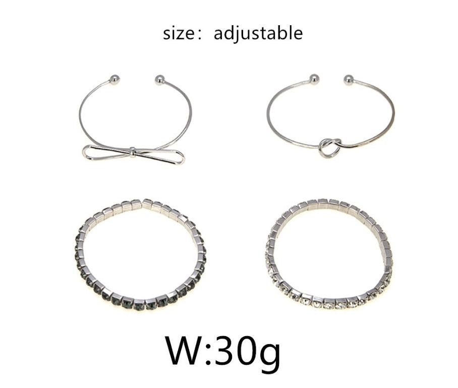 Crystal Daily Wear Bracelets Set | BoldlyBeautifuls Silver 8