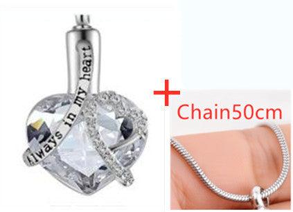 Elegant Perfume Bottle Pendant Necklace White with 50cm chain