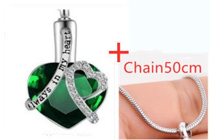 Elegant Perfume Bottle Pendant Necklace Green with 50cm chain
