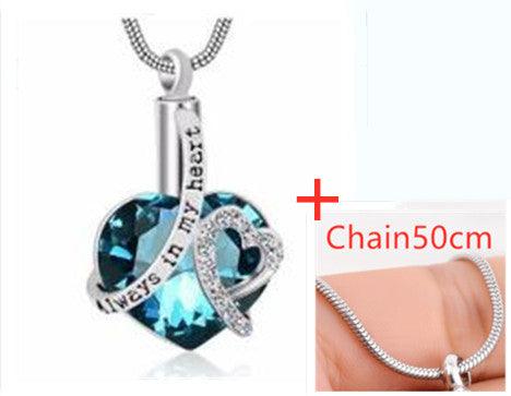 Elegant Perfume Bottle Pendant Necklace Blue with 50cm chain