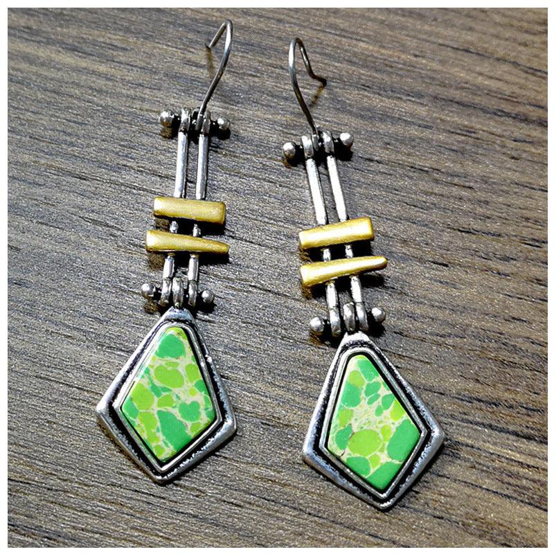 Women's Long Earrings with Turquoise High-End Design