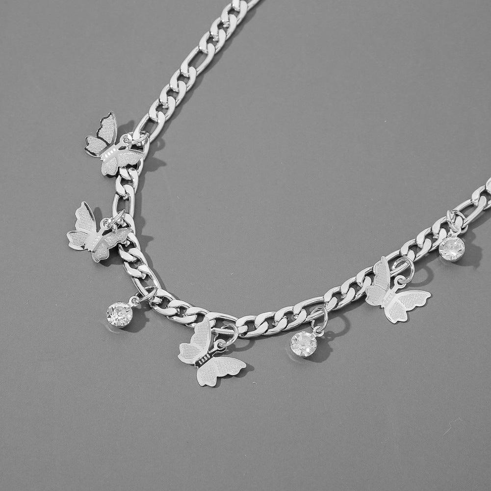 Butterfly Necklace Clavicle Chain - Fashion Wear Silver