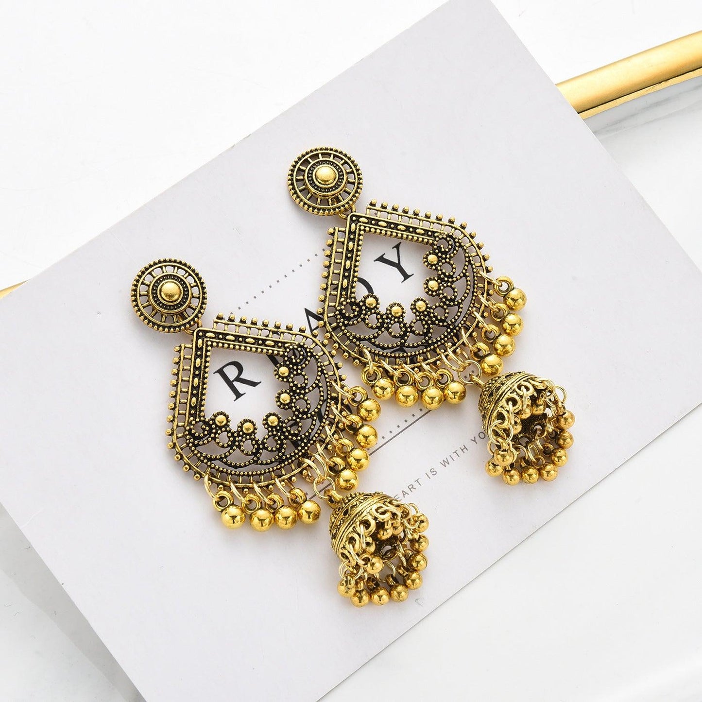 Bell Tassel Earrings | Daily Wear Golden C
