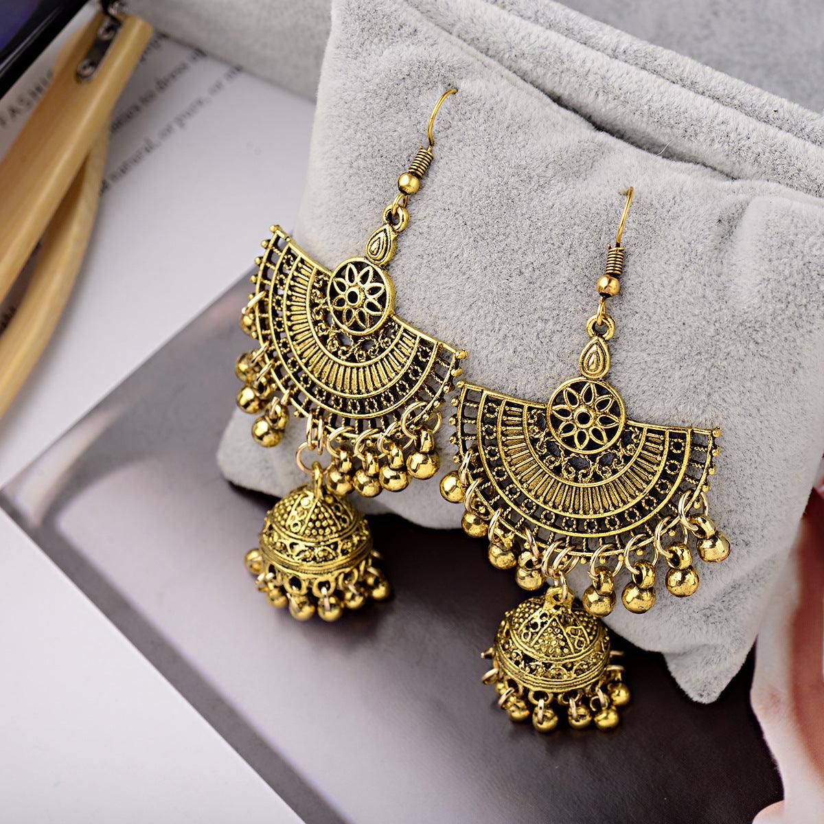 Bell Tassel Earrings | Daily Wear Golden D