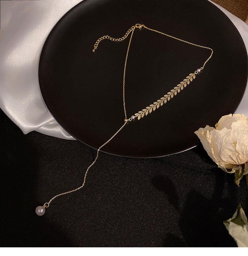 Temperament Wheat Ear Clavicle Chain Gold