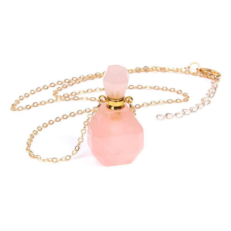 Perfume Bottle Crystal Pendant Necklace | Women's Jewelry FI0643