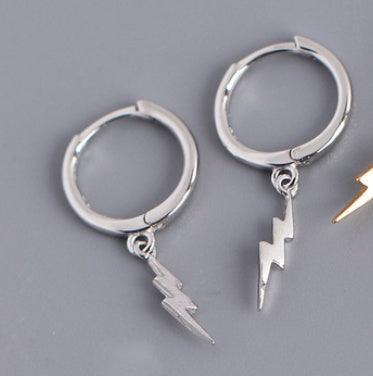 Lightning Sterling Silver Female Earrings White Gold high quality 925 silver