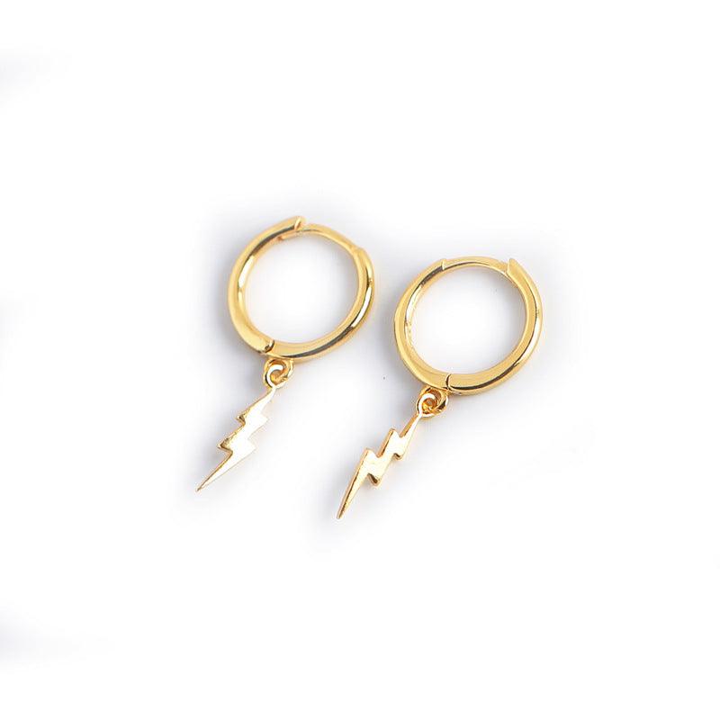 Lightning Sterling Silver Female Earrings Yellow Gold high quality 925 silver