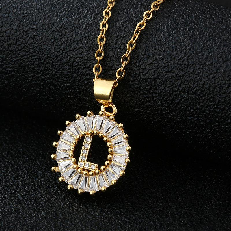26 Letters Copper Pendant Necklace L