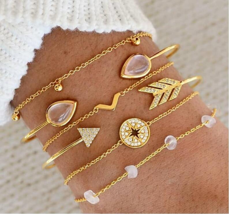 Elegant Six-piece Bracelet Set | Beach Collection Golden
