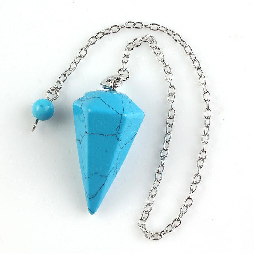 Crystal Hexagonal Cone Pendant Necklace J