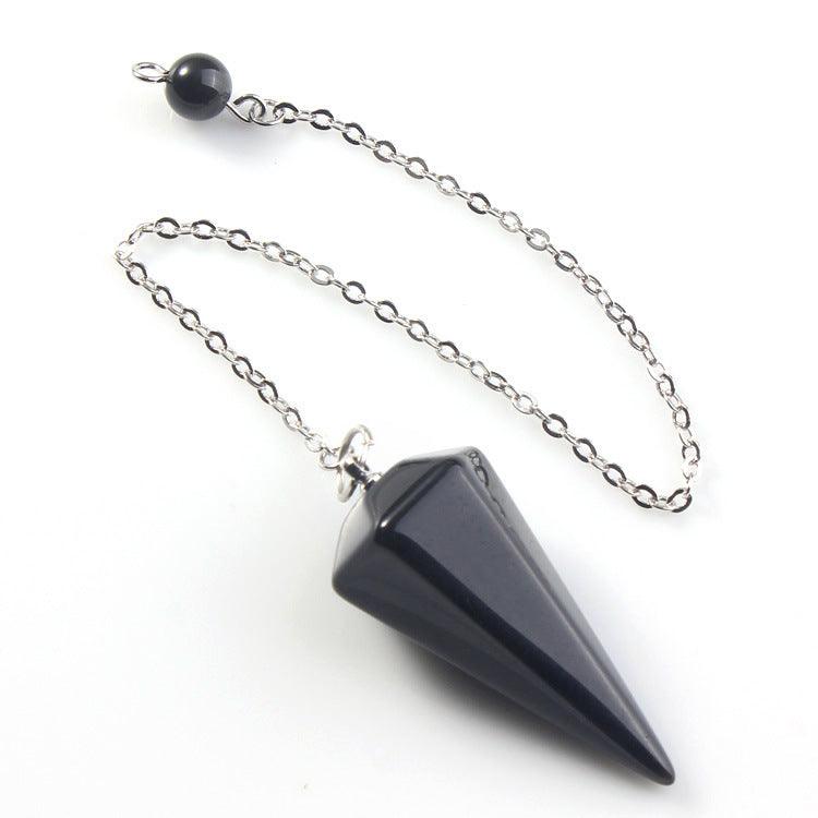 Crystal Hexagonal Cone Pendant Necklace C