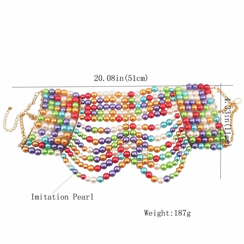 Sexy Multi-Layered Pearl Short Necklace