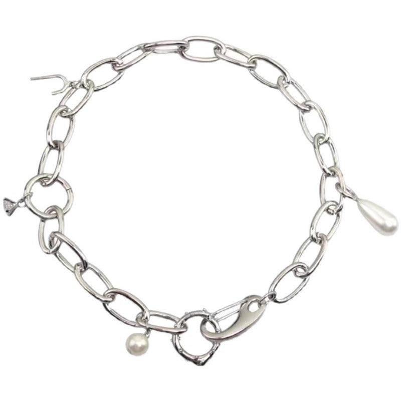 Elegant Niche Design Pearl Necklace | Party Wear Silver