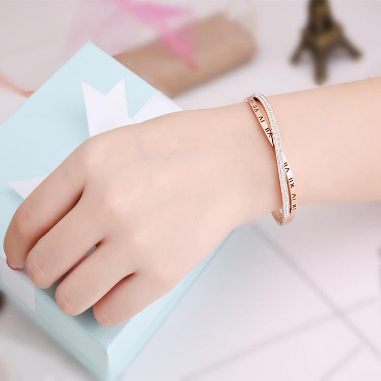 Unique Roman Numbers Diamond Bracelet | Fashion Wear